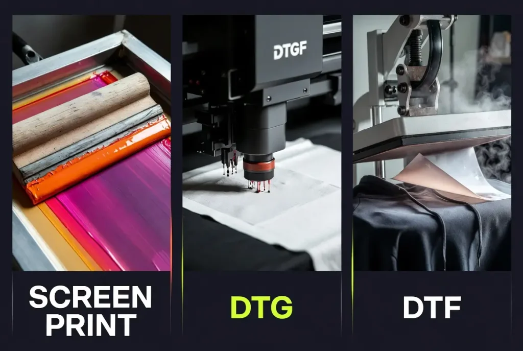 Screen Print vs DTG vs DTF: Which Printing Method Is Right for Your T-Shirts?